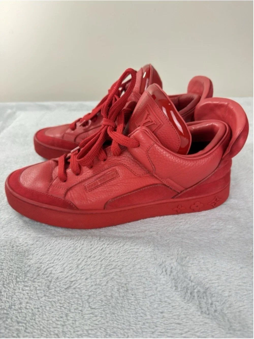 Louis Vuitton Men Sz 7.5 US/6.5 LV Kanye West Don Red Leather Sneakers Complete